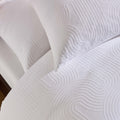 Dusklia - Archie Geo Woven Jaquard 200 Thread Count Duvet Cover & Pillowcase Set - White
