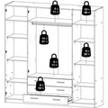 Armoire de Rangement Chambre FREOSEN - Blanc - Penderie Garde-Robe - 4 Boites en Tissu