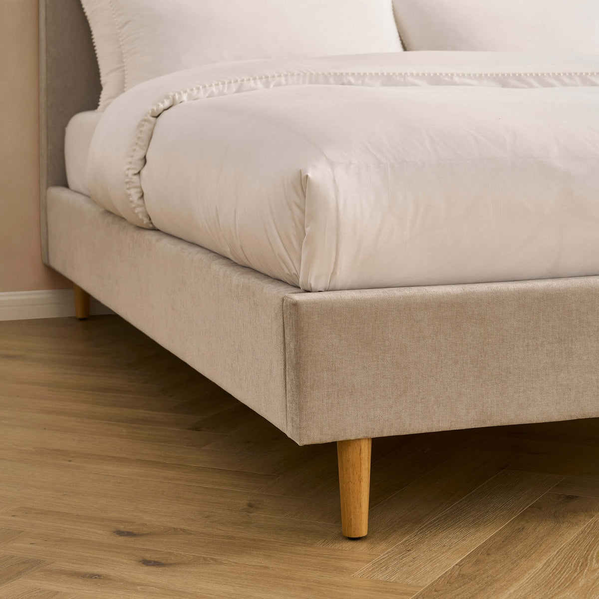 Dusklia - Ascot Bed Frame - Chenille Light Grey