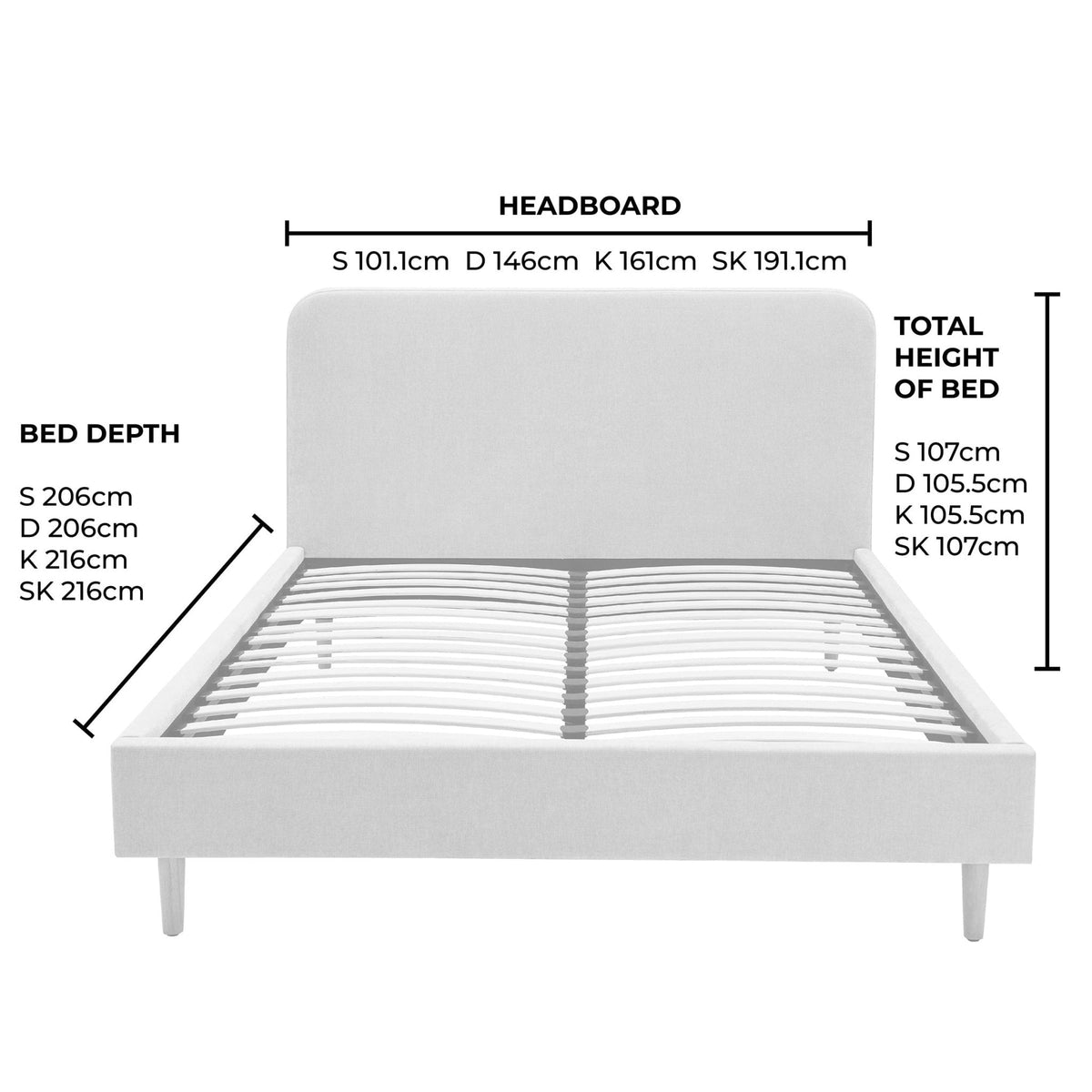 Dusklia - Ascot Bed Frame - Sage Stripe
