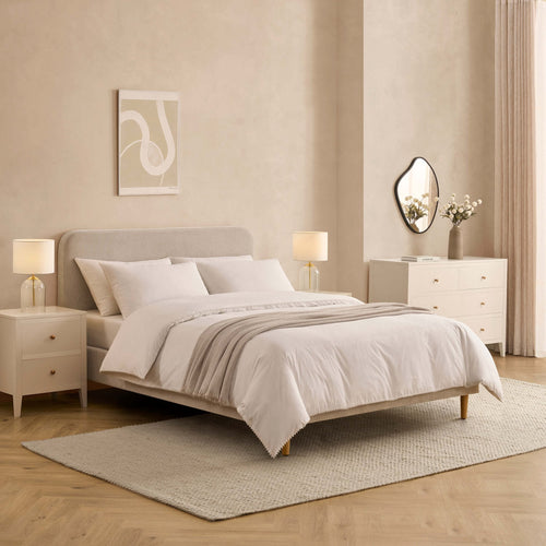 Dusklia - Ascot Bed Frame - Chenille Light Grey