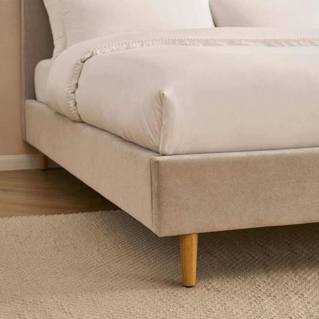 Dusklia - Ascot Bed Frame - Chenille Light Grey