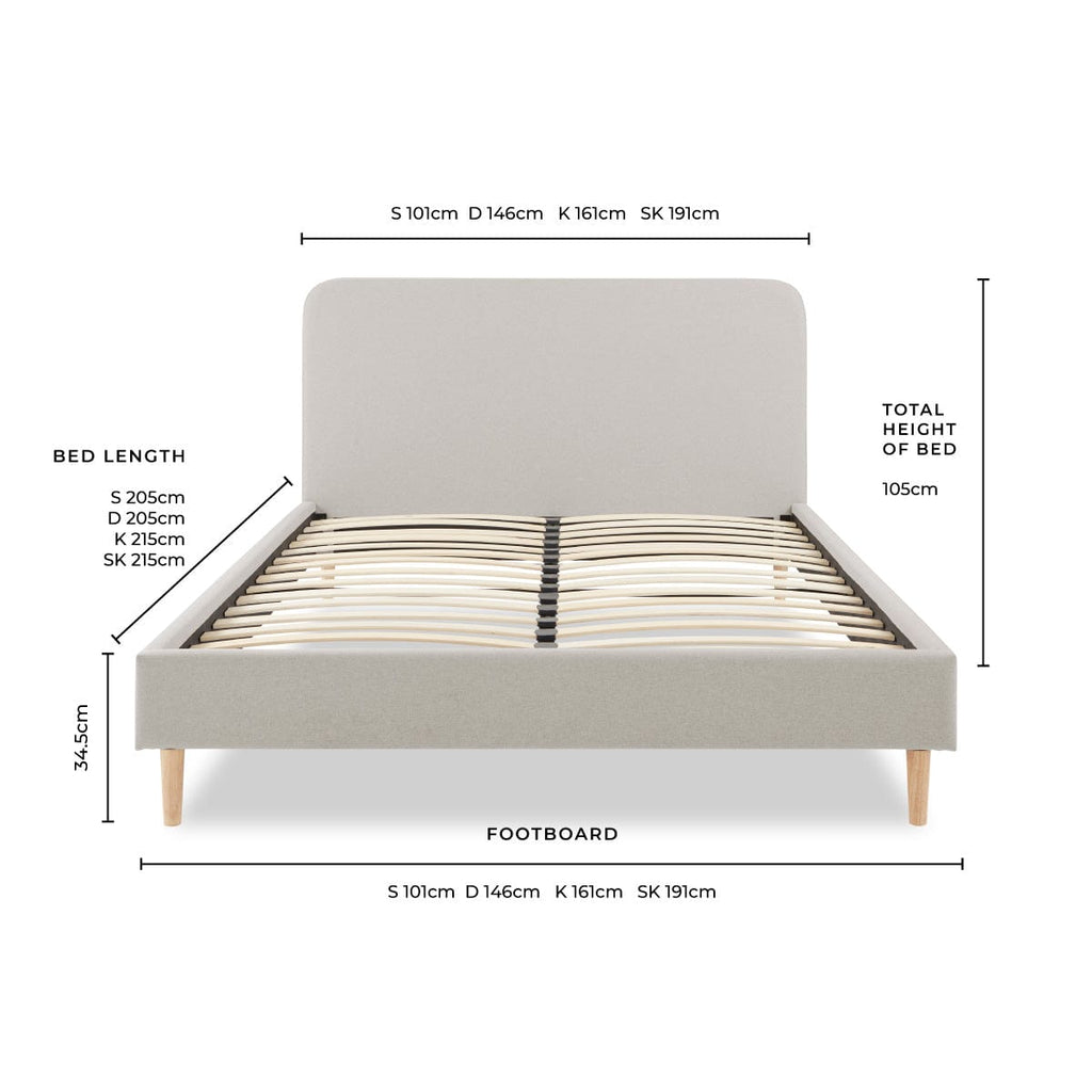 Dusklia - Ascot Bed Frame - Natural