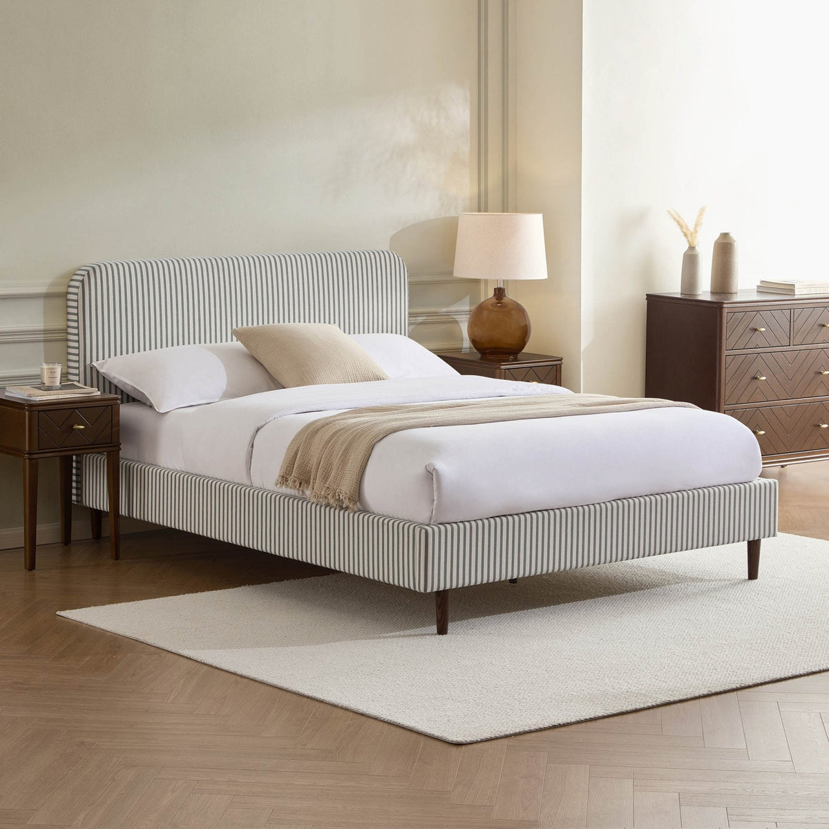 Dusklia - Ascot Bed Frame - Sage Stripe