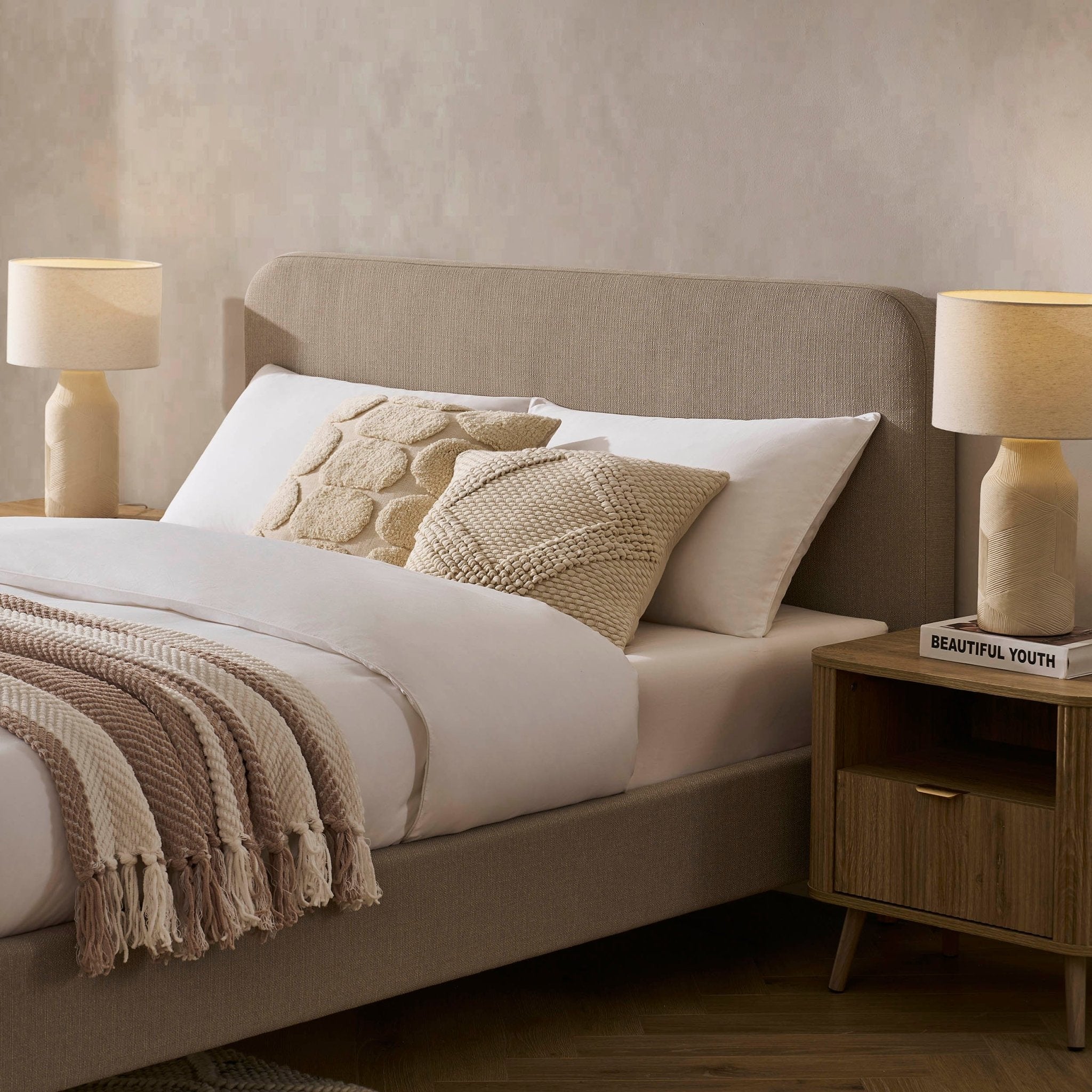Dusklia - Ascot Bed Frame - Stone Grey