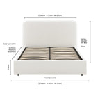 Dusklia - Ascot Bouclé Ottoman Storage Bed - Off White