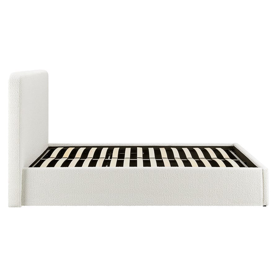 Dusklia - Ascot Bouclé Ottoman Storage Bed - Off White