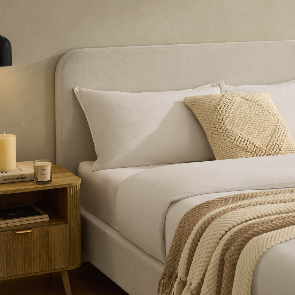 Dusklia - Ascot Henley Bed Frame - Cream Linen