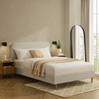 Dusklia - Ascot Henley Bed Frame - Cream Linen