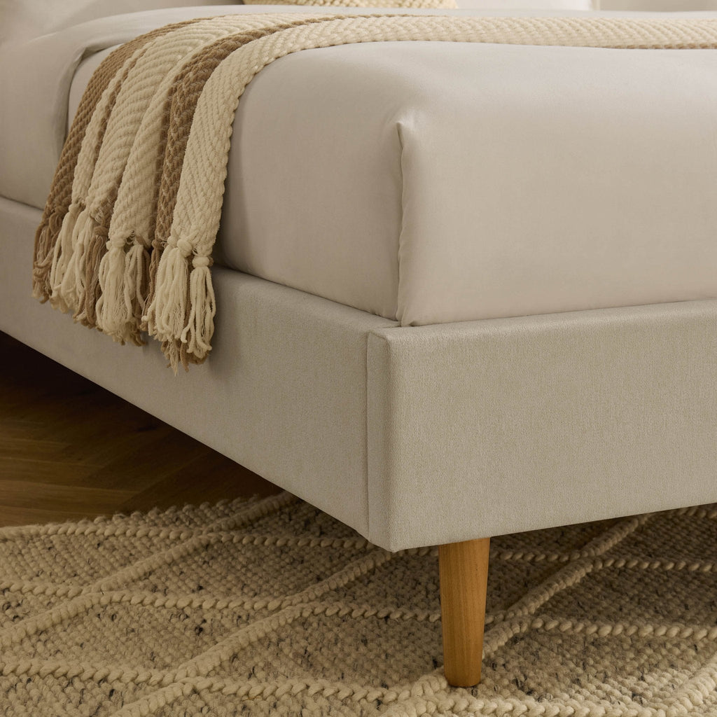 Dusklia - Ascot Henley Bed Frame - Cream Linen