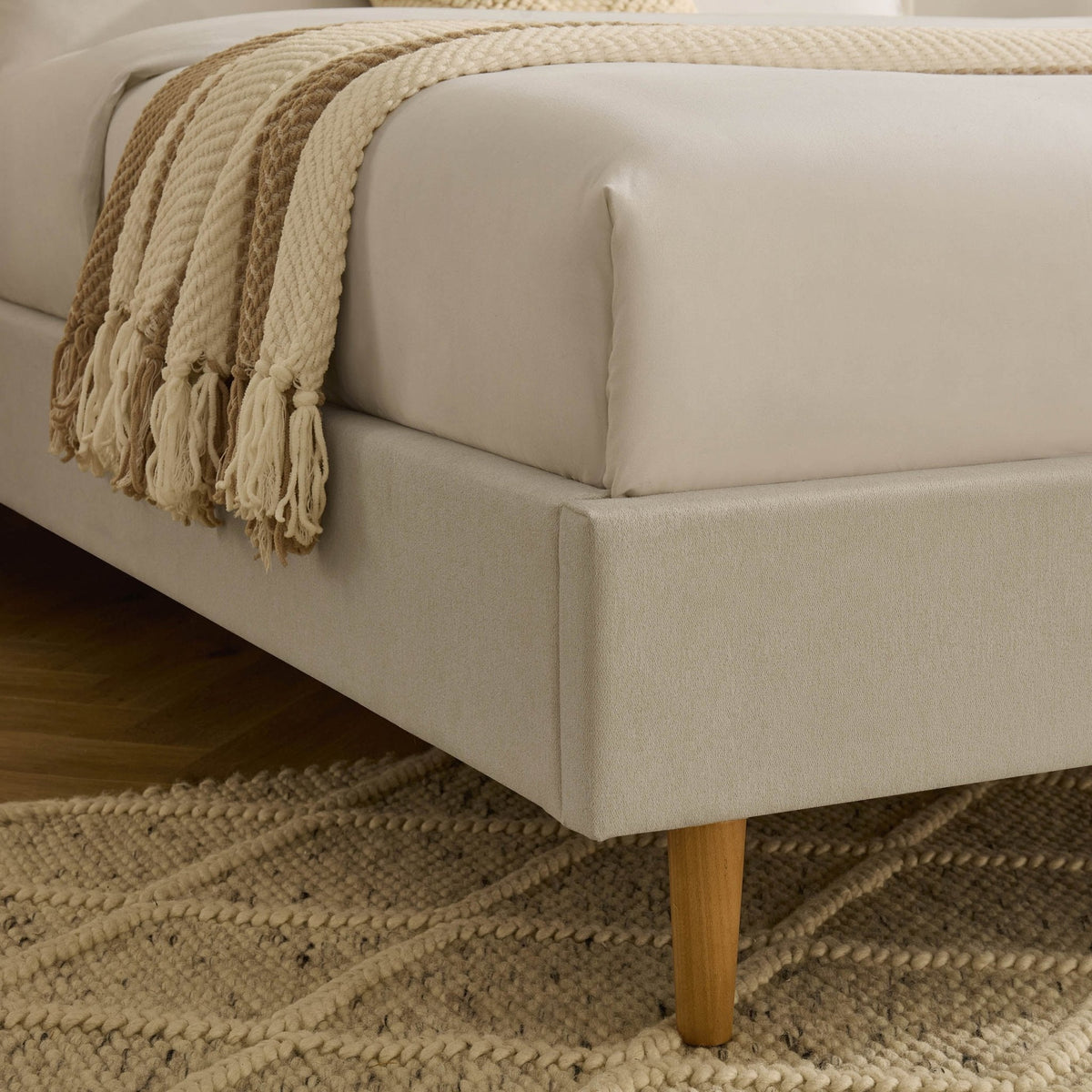 Dusklia - Ascot Henley Bed Frame - Cream Linen