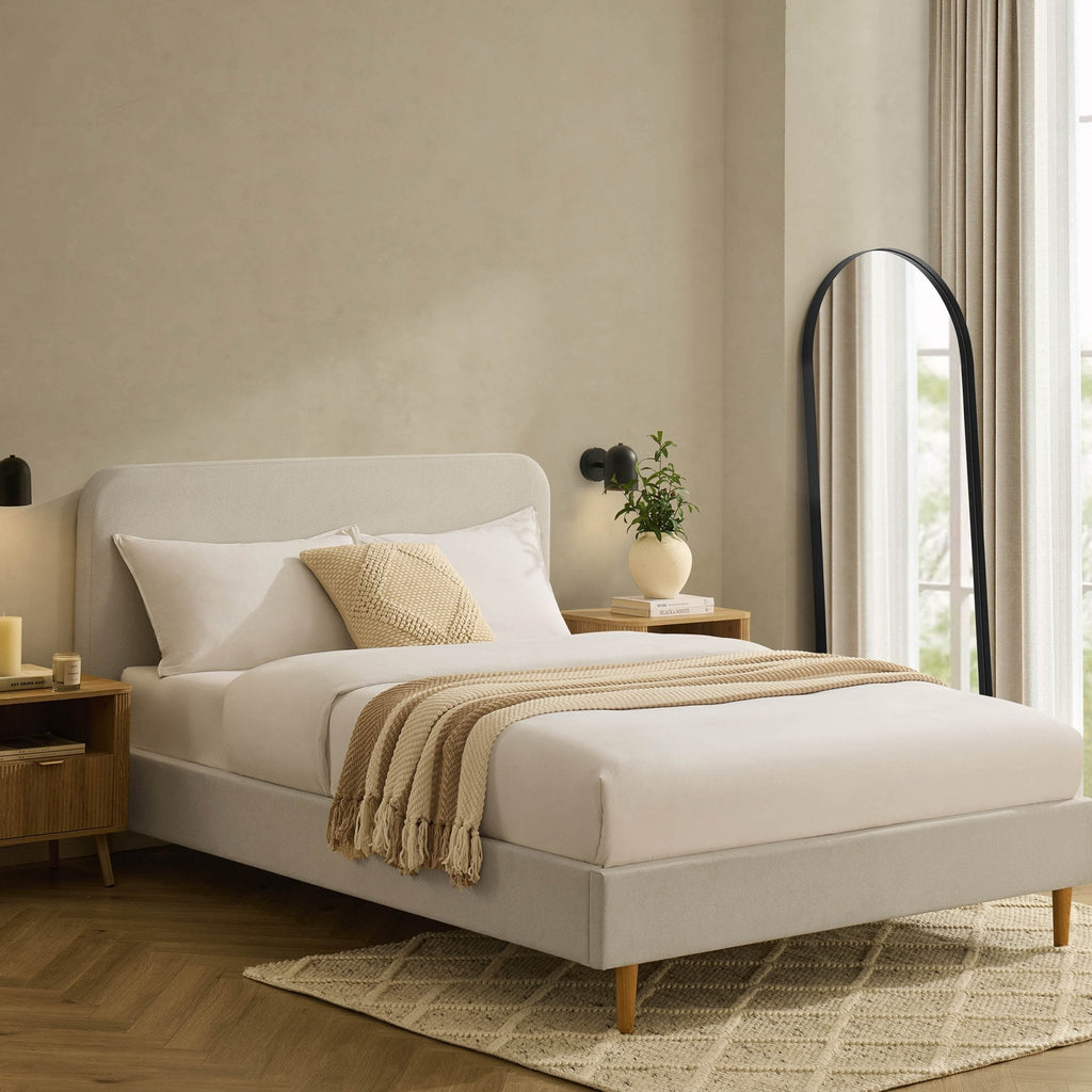 Dusklia - Ascot Henley Bed Frame - Cream Linen