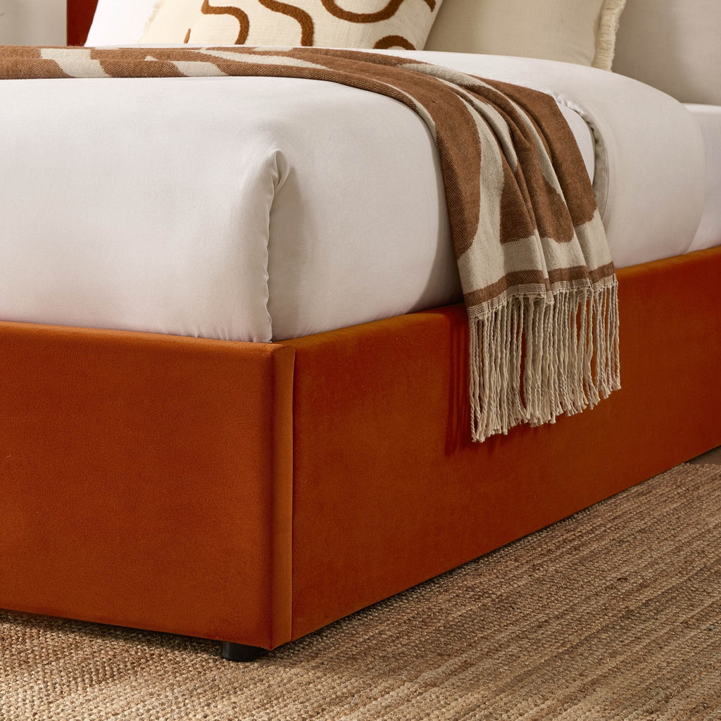 Dusklia - Ascot Ottoman Storage Bed - Bright Orange
