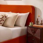 Dusklia - Ascot Ottoman Storage Bed - Bright Orange