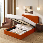 Dusklia - Ascot Ottoman Storage Bed - Bright Orange