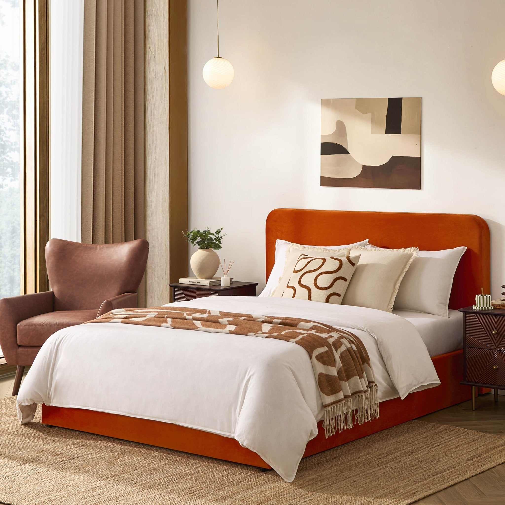 Dusklia - Ascot Ottoman Storage Bed - Bright Orange