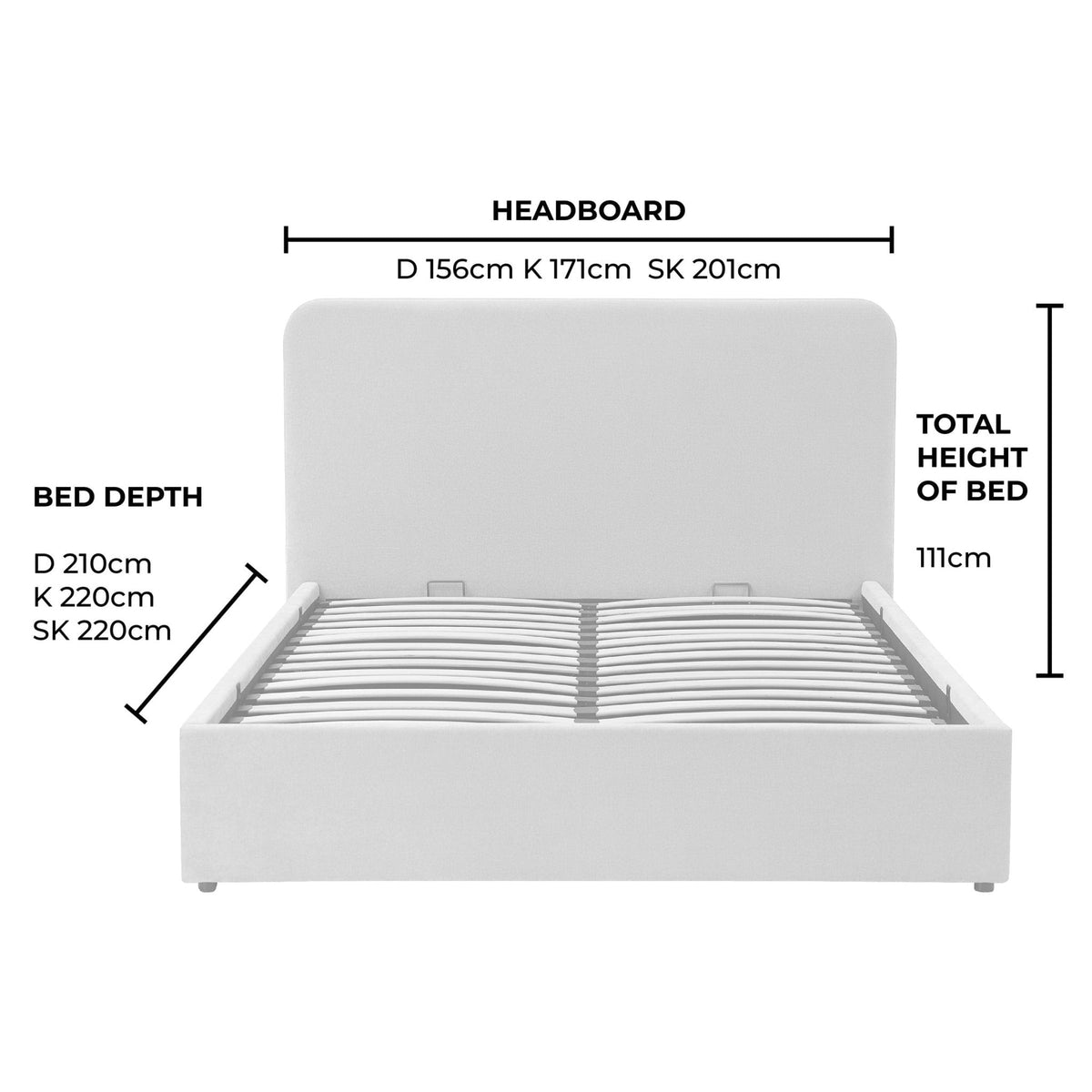 Dusklia - Ascot Ottoman Storage Bed - Oatmeal