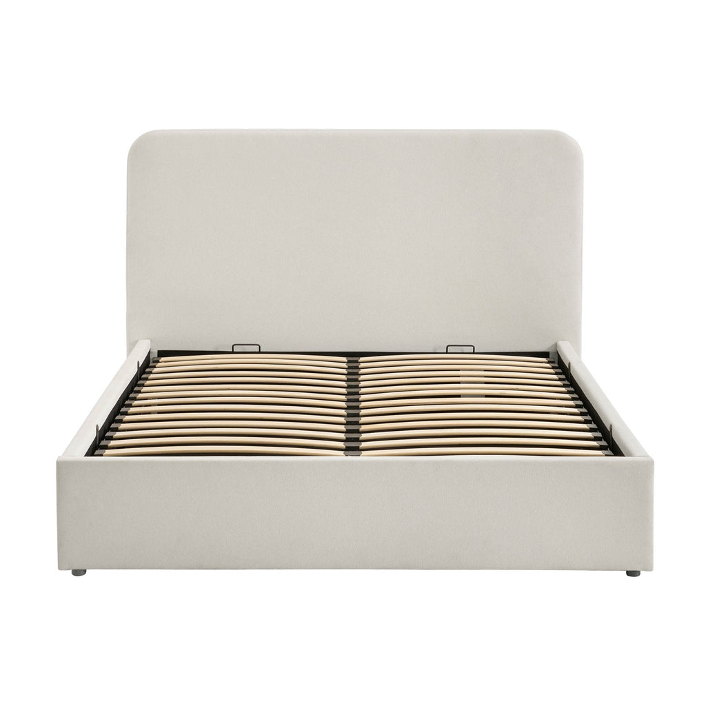 Lit de rangement Ascot - Crème en lin