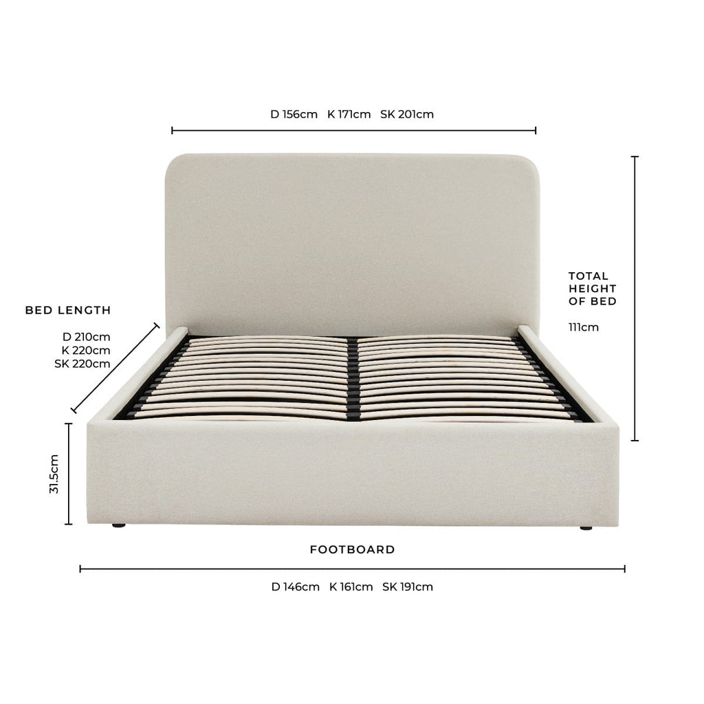 Dusklia - Ascot Ottoman Storage Bed - Natural