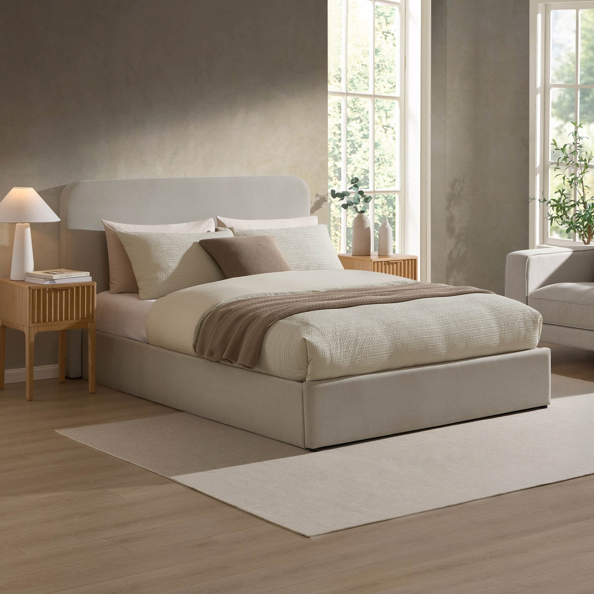 Dusklia - Ascot Ottoman Storage Bed - Natural