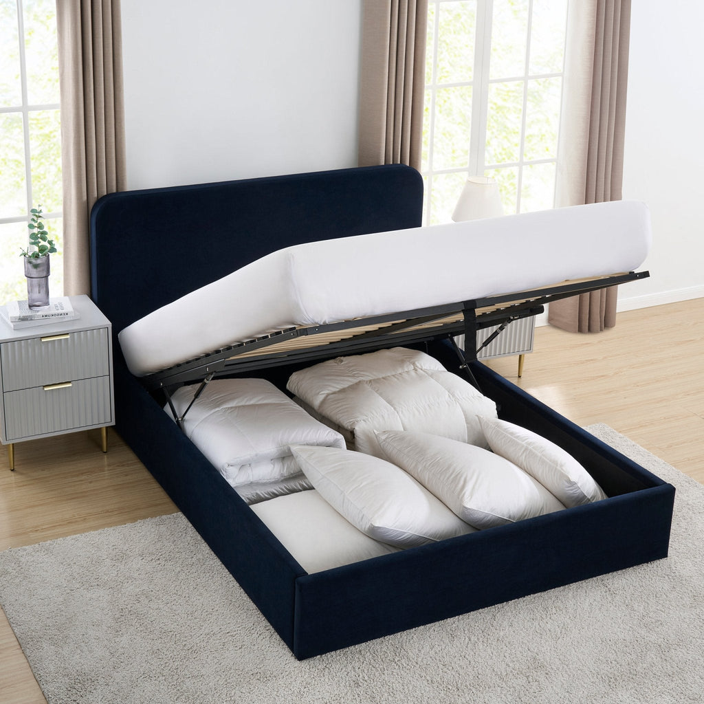 Dusklia - Ascot Ottoman Storage Bed - Navy