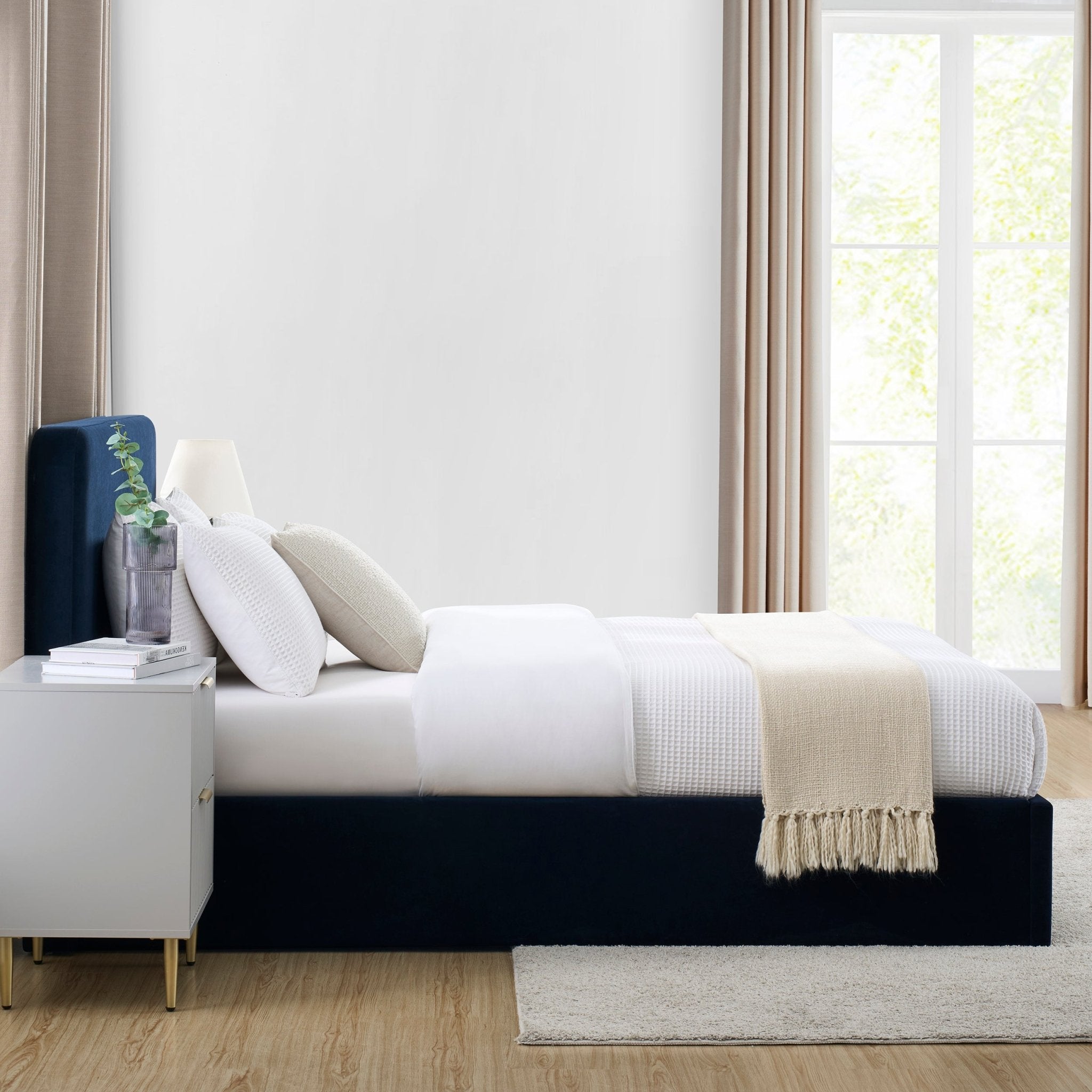 Dusklia - Ascot Ottoman Storage Bed - Navy