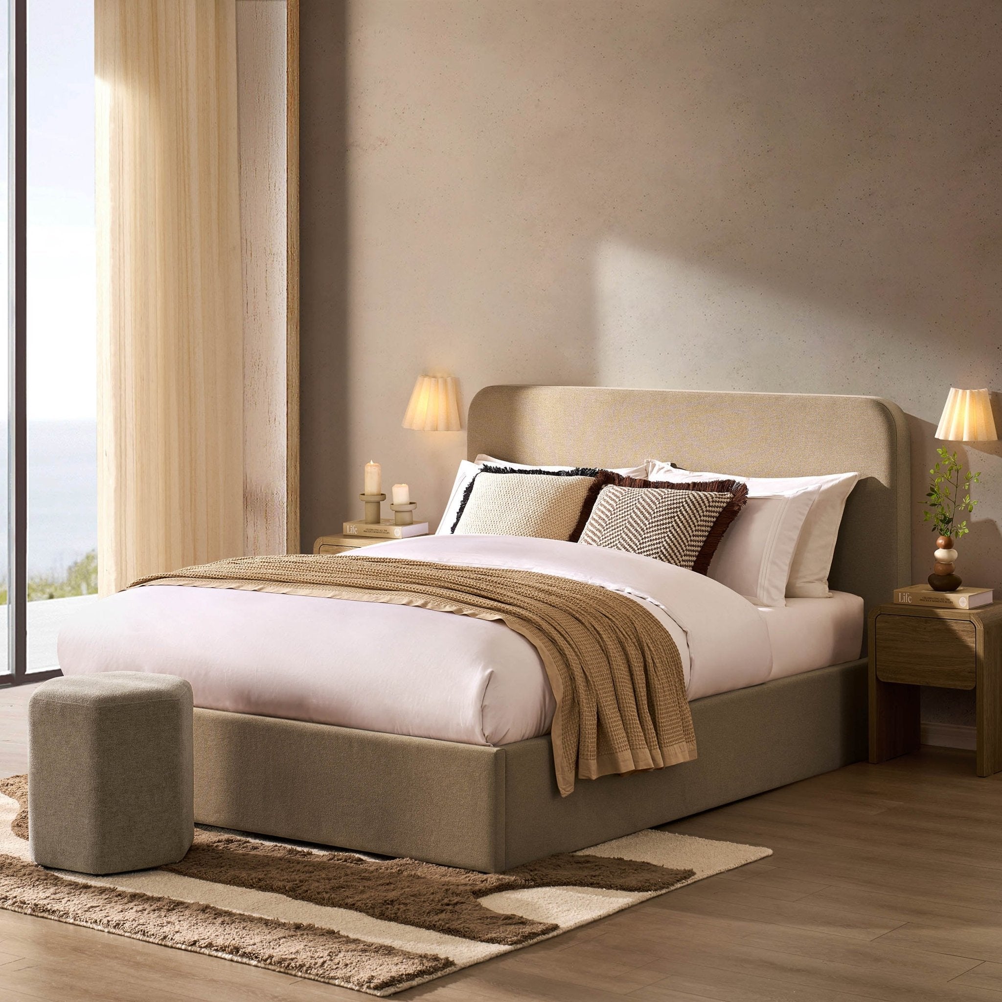 Dusklia - Ascot Ottoman Storage Bed - Oatmeal
