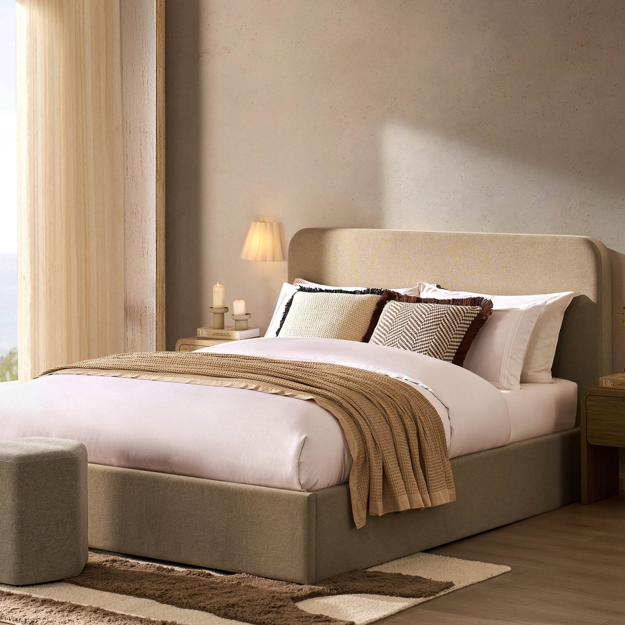 Dusklia - Ascot Ottoman Storage Bed - Oatmeal