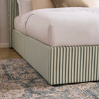 Dusklia - Ascot Ottoman Storage Bed - Sage Stripe