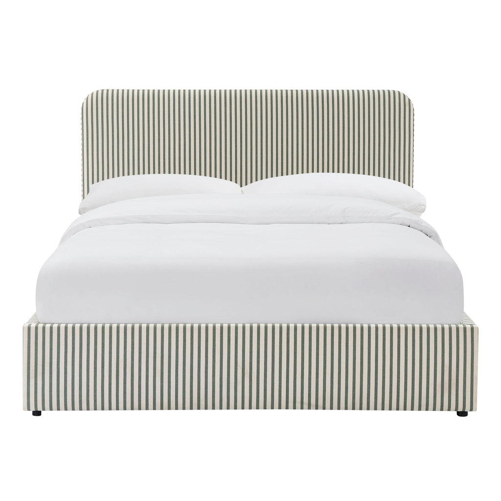 Dusklia - Ascot Ottoman Storage Bed - Sage Stripe
