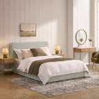 Dusklia - Ascot Ottoman Storage Bed - Sage Stripe