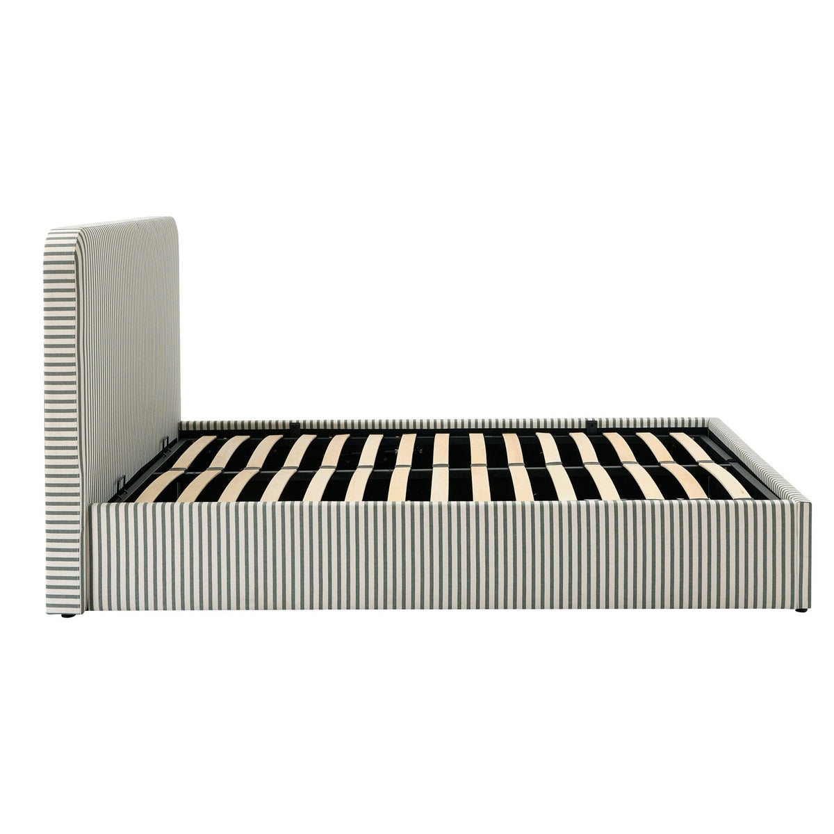 Dusklia - Ascot Ottoman Storage Bed - Sage Stripe