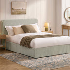 Dusklia - Ascot Ottoman Storage Bed - Sage Stripe