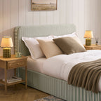 Dusklia - Ascot Ottoman Storage Bed - Sage Stripe
