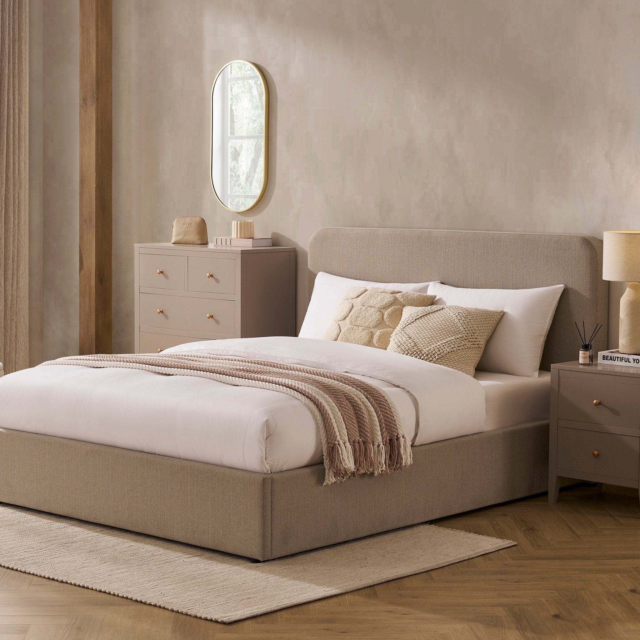 Dusklia - Ascot Ottoman Storage Bed - Stone Grey