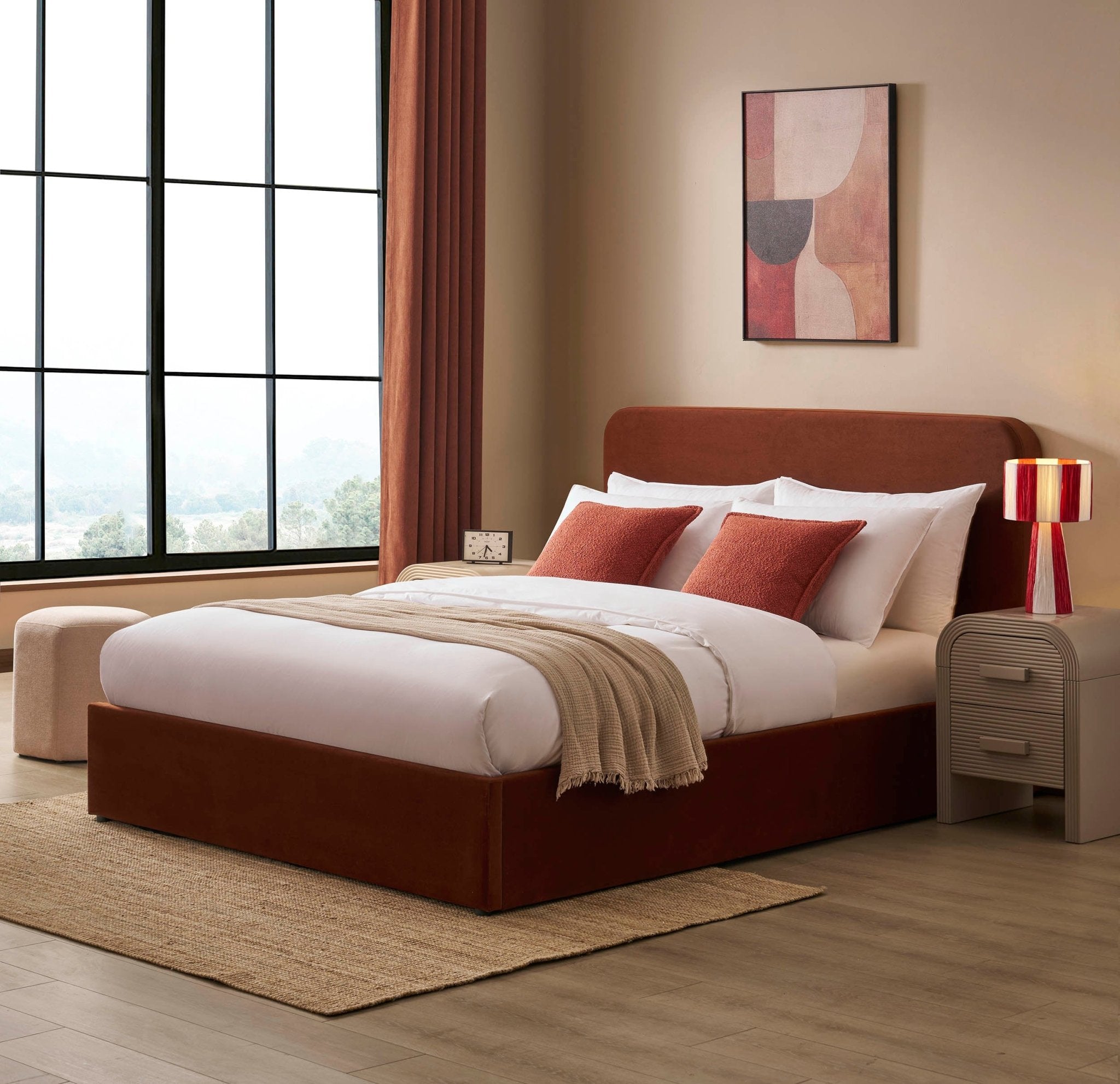 Dusklia - Ascot Ottoman Storage Bed - Terracotta