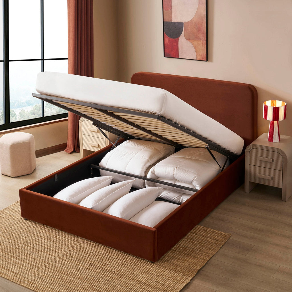 Dusklia - Ascot Ottoman Storage Bed - Terracotta