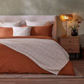 Dusklia - Aspen Check Throw 1.5 x 2m - Natural/Burnt Orange