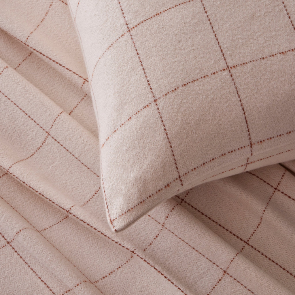 Dusklia - Aspen Check Throw 1.5 x 2m - Natural/Burnt Orange