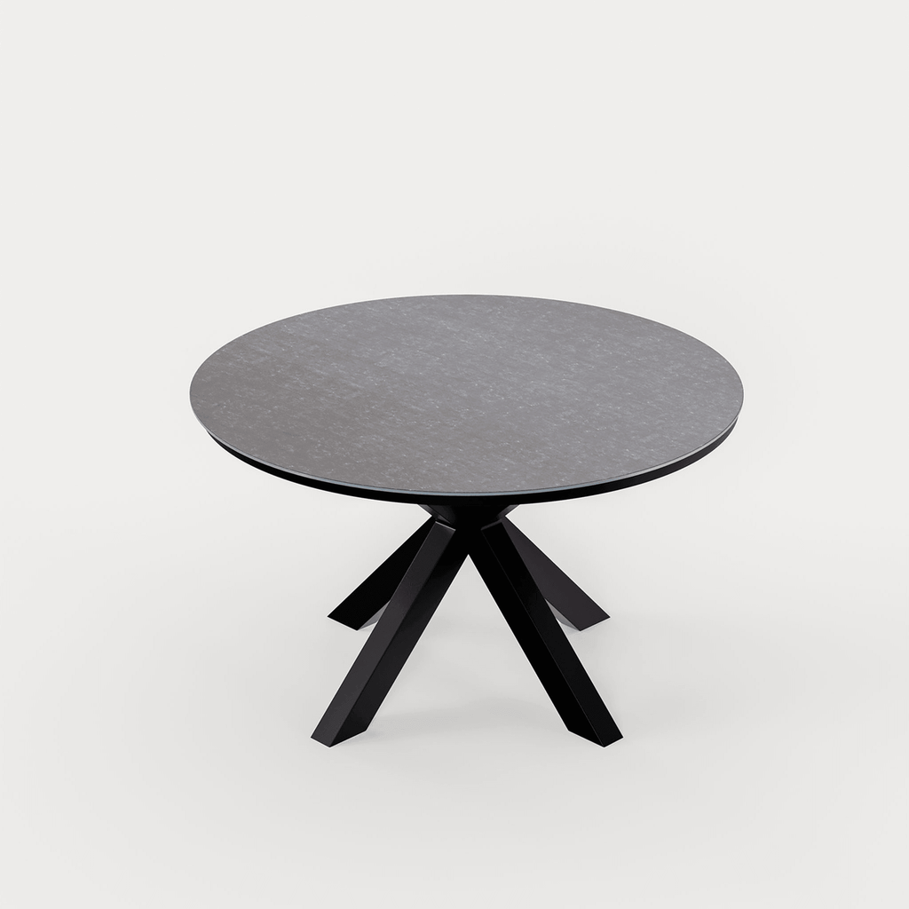 Dusklia - Aspen Outdoor 4 Seater Round Dining Table and Chairs - Grey