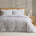 Dusklia - Astrid 100% Cotton Duvet Cover & Pillowcase Set - Off White/Black