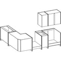 ATLAS Cuisine complète d'angle 8 éléments (réversible droite / gauche) - Décor blanc - L270 cm - Plan de travail non inclus