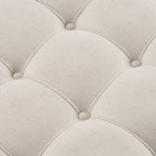 Dusklia - Aubrey Round Coffee Table Pouffe - Cream Linen