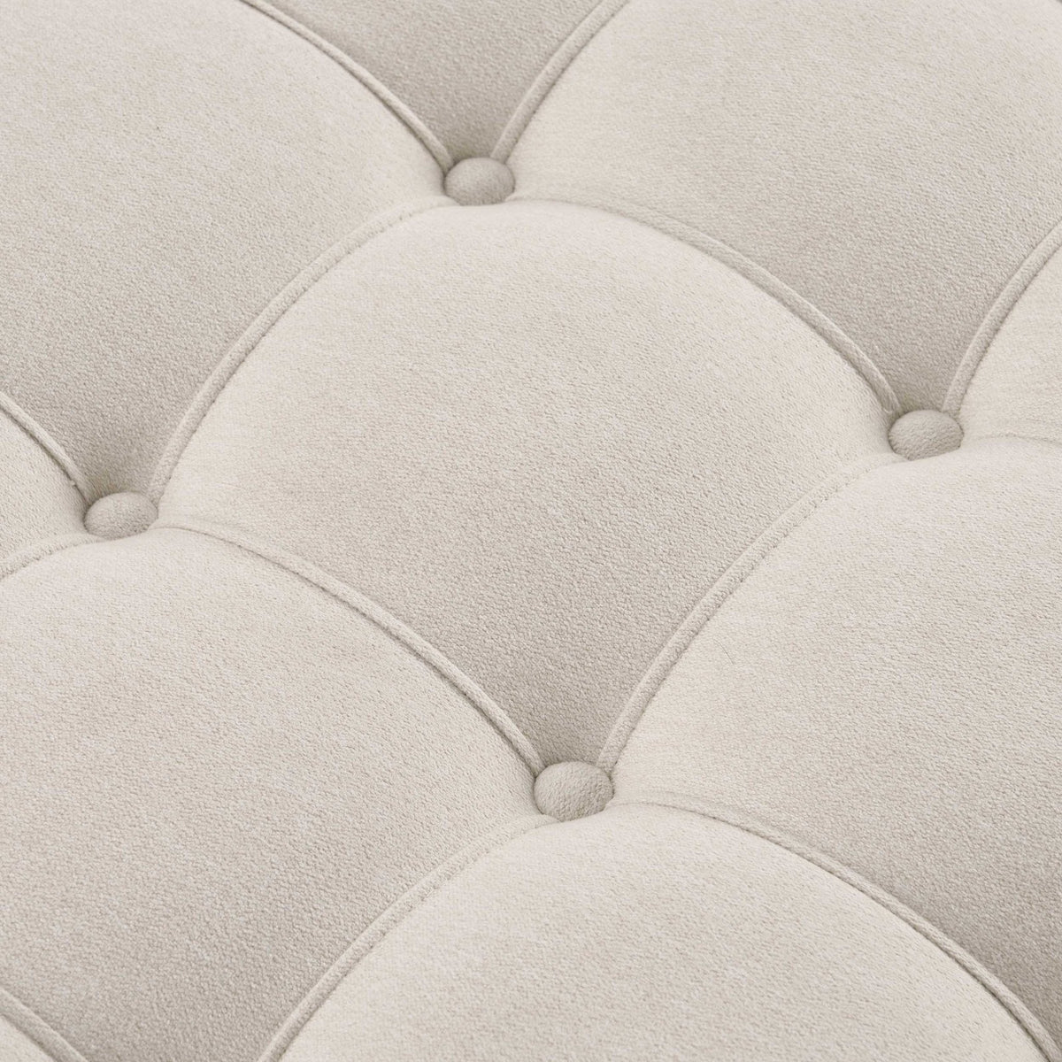 Dusklia - Aubrey Round Coffee Table Pouffe - Cream Linen