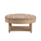 Dusklia - Aubrey Round Coffee Table Pouffe - Oatmeal