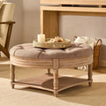 Dusklia - Aubrey Round Coffee Table Pouffe - Oatmeal