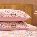 Dusklia - Aurora 100% Cotton Tile Print Duvet Cover & Pillowcase Set - Pink