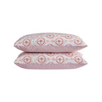 Dusklia - Aurora 100% Cotton Tile Print Duvet Cover & Pillowcase Set - Pink