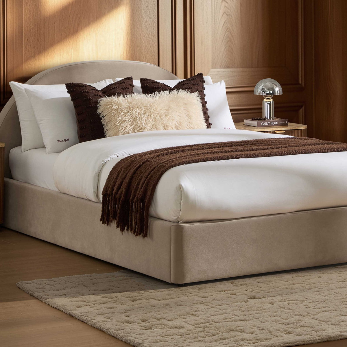 Dusklia - Austin Ottoman Storage Bed - Stone