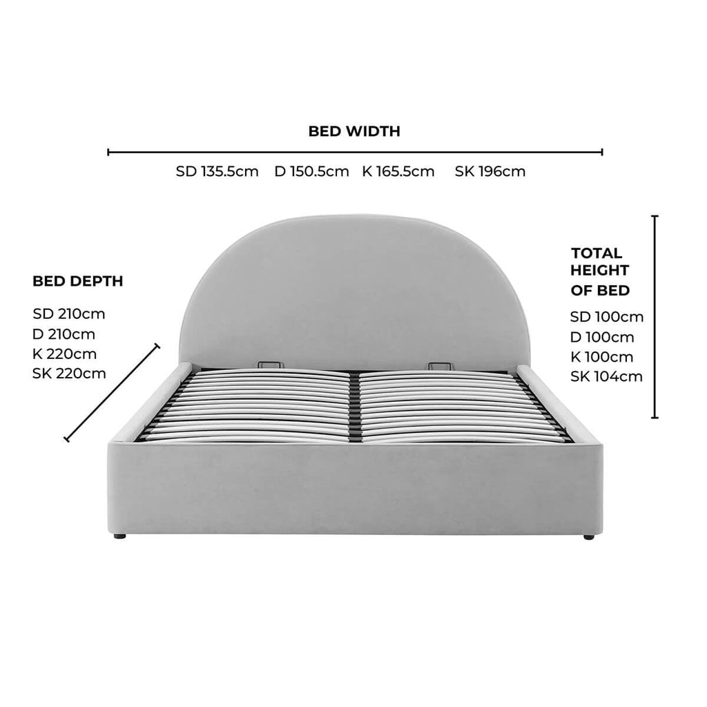 Lit de rangement ottoman Austin - Gris perle